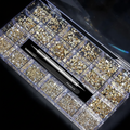 1000 PCS Champagne AB Crystal Nail Tray