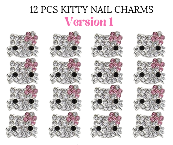 12-48 pcs kawaii kitty Nail charms