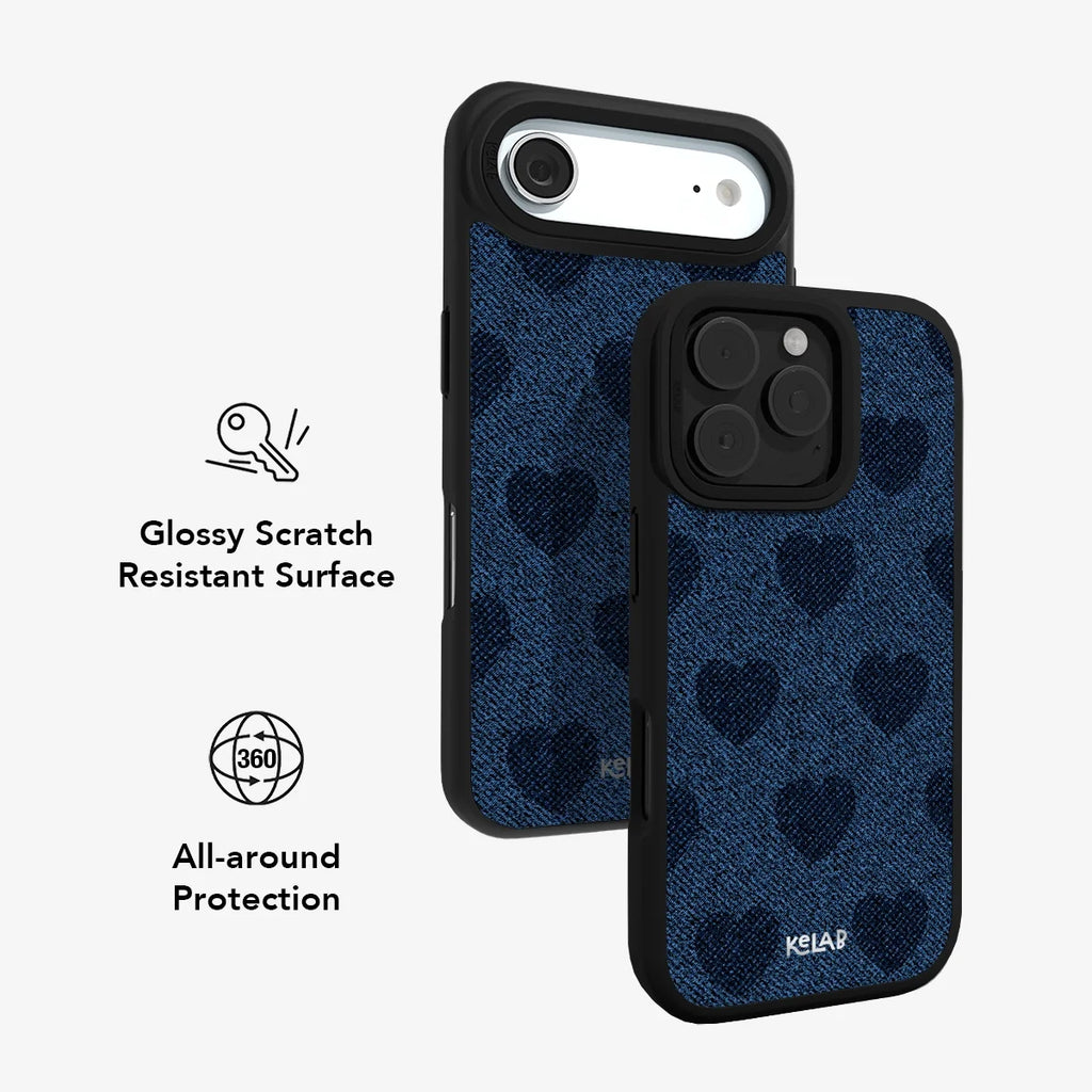 Indigo Crush | Denim Heart Y2K iPhone Case