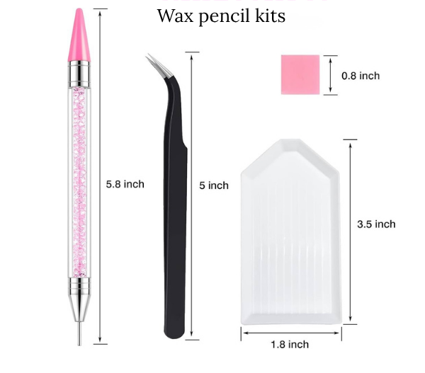 Wax pencil kits for nail techs, rhinestones, charms, embellishments etc.