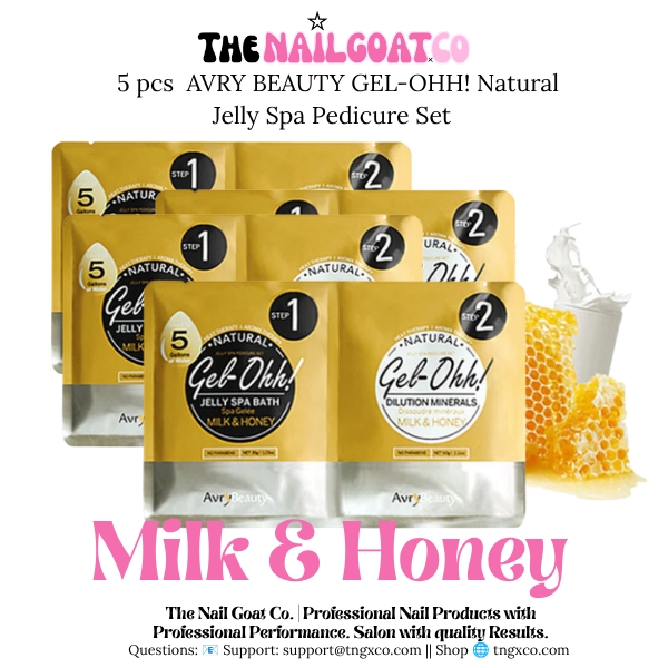 AVRY BEAUTY GEL-OHH! Natural Jelly Spa Pedicure Set (5 Pack) MILK AND HONEY