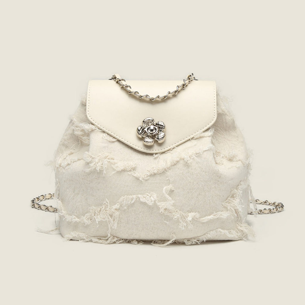 Backpack purse for women, design fashion casual chain backpack, small shoulder backpack