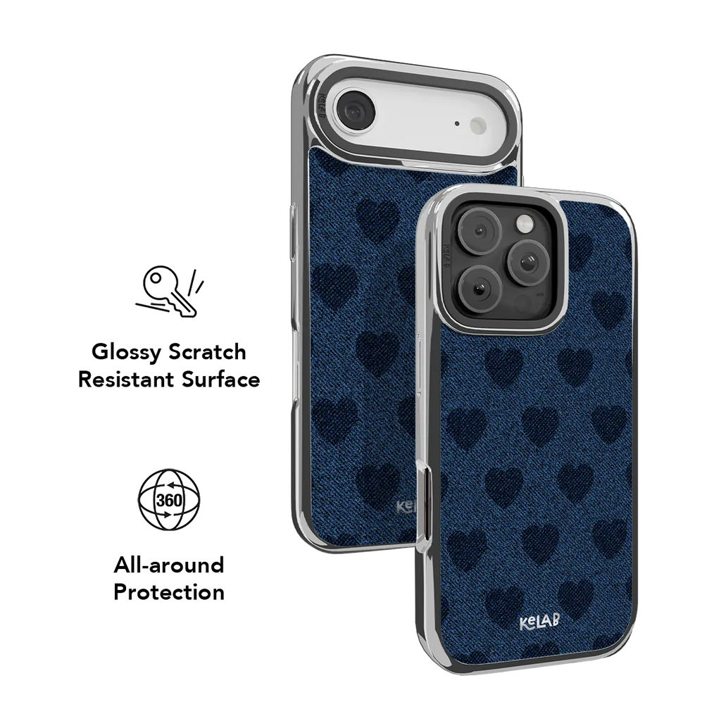 Indigo Crush | Denim Heart Y2K iPhone Case