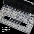 1000 PCS Silver AB Crystal Nail Tray