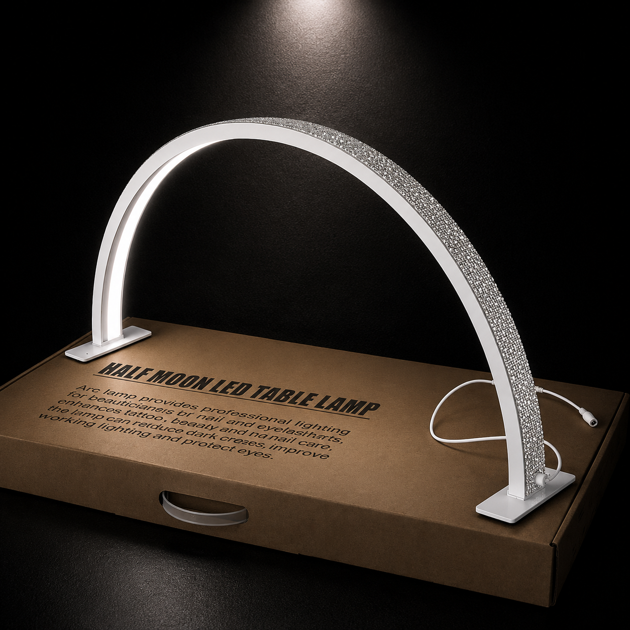 Nail desk half-moon light