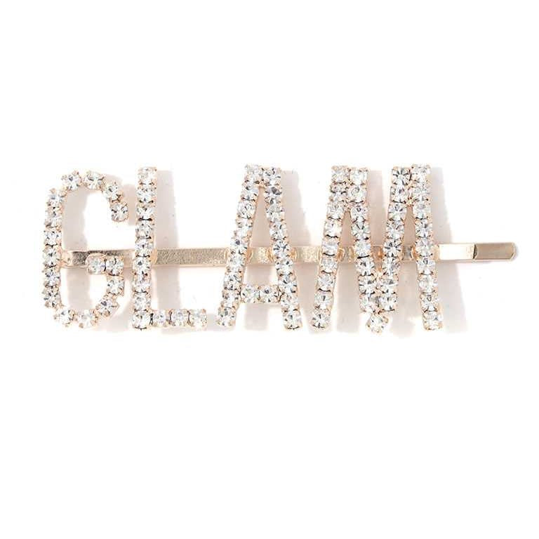 Saige Crystal Pave "GLAM" Rhinestone Hair Pin Bobby Pin